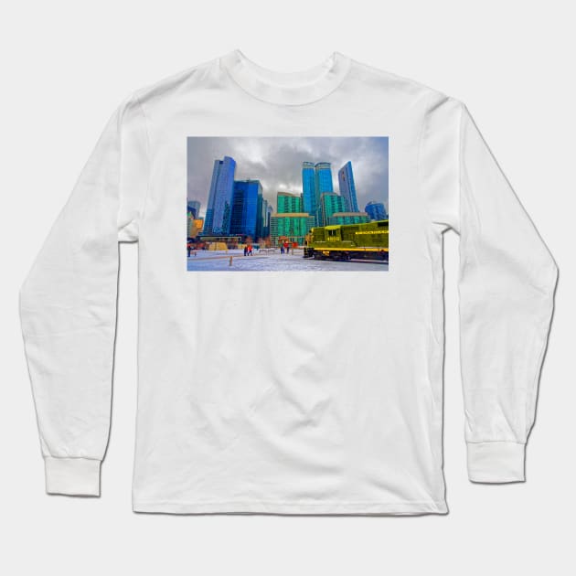 Train and Tall Towers Long Sleeve T-Shirt by BrianPShaw